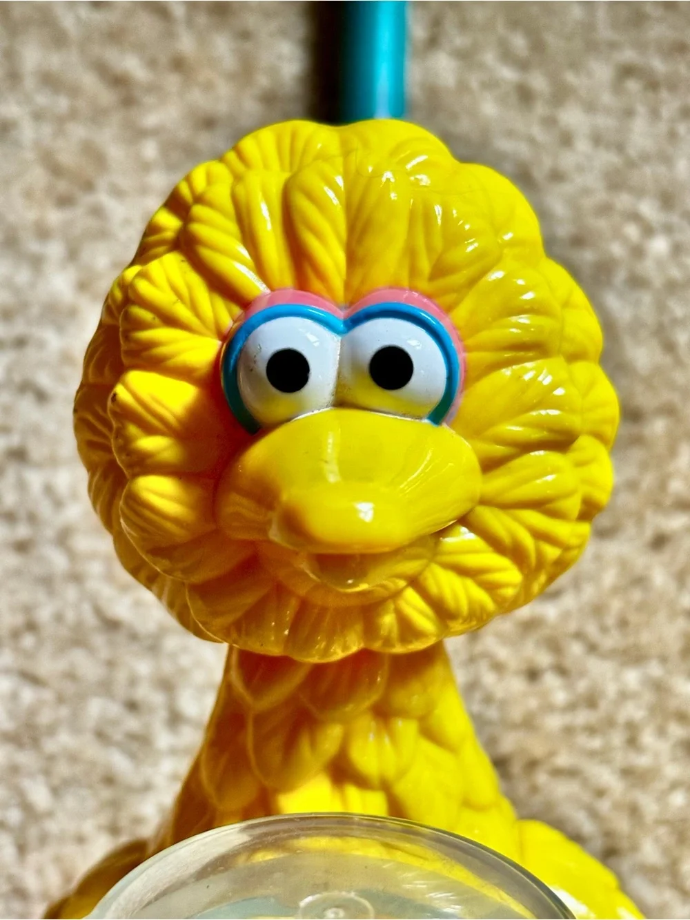Vintage Sesame Street Big Bird Popper Push Toy.